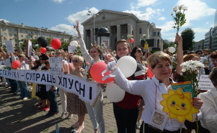 Protesty na Białorusi nie ustają / autor: PAP/EPA/YAUHEN YERCHAK