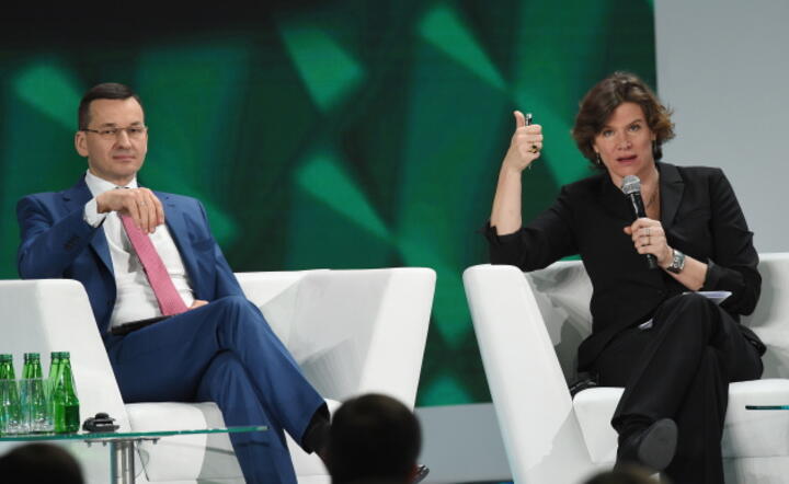 Mateusz Morawiecki i prof. Mariana Mazzucato, fot. PAP/Radek Pietruszka