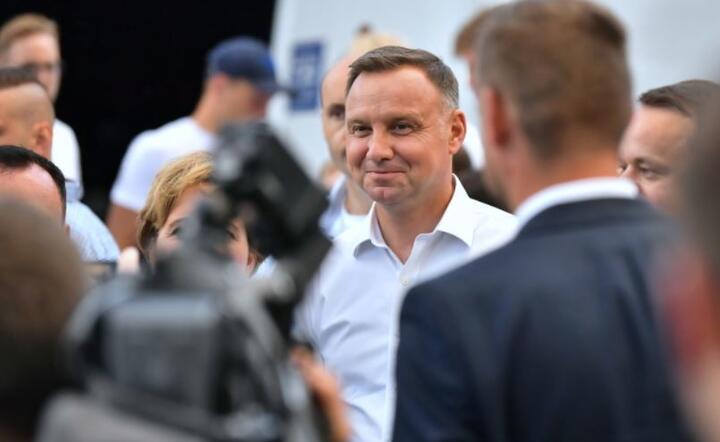 Andrzej Duda  podczas spotkania  – Polana Jakuszycka w Szklarskiej Porębie, 3 bm. / autor: PAP/Maciej Kulczyński