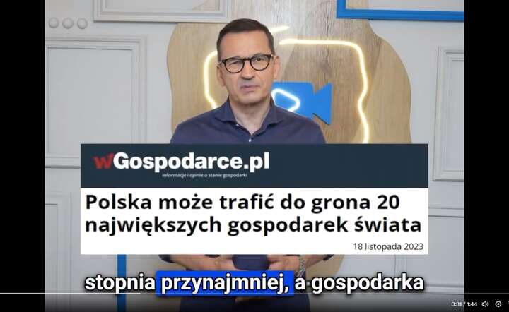 Nagranie byłego premiera Mateusza Morawieckiego / autor: fot. X/Mateusz Morawiecki