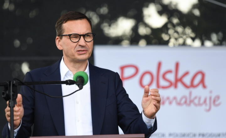 Premier Mateusz Morawiecki podczas pikniku rodzinnego „Z Produktem Polskim - Bitwa Regionów” w miejscowości Myśliwiec / autor: PAP/Tytus Żmijewski