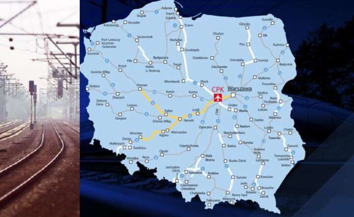 Mapa planowanych linii kolejowych CPK w układzie "igreka" / autor: Materiały prasowe CPK / Pixabay