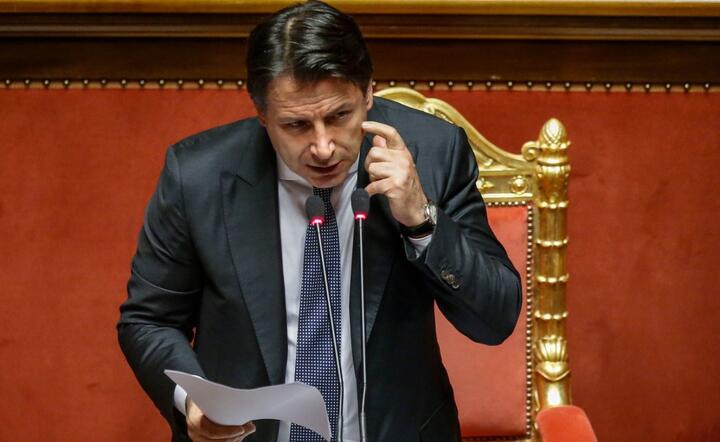 premier Włoch Giuseppe Conte / autor: PAP/EPA/FABIO FRUSTACI