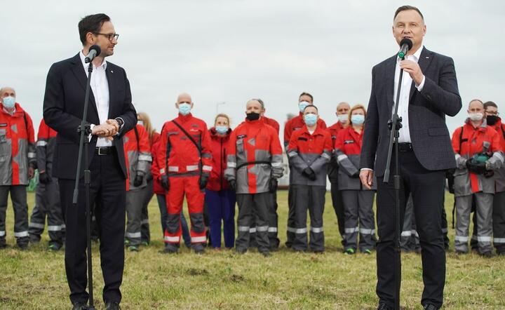 Prezydent Andrzej Duda i Daniel Obajtek, prezes PKN Orlen / autor: twitter