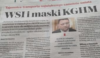 „Wyborcza” nie ustaje w trudzie zohydzania transportu środków ochronnych zorganizowanych z sukcesem przez KGHM i Lotos