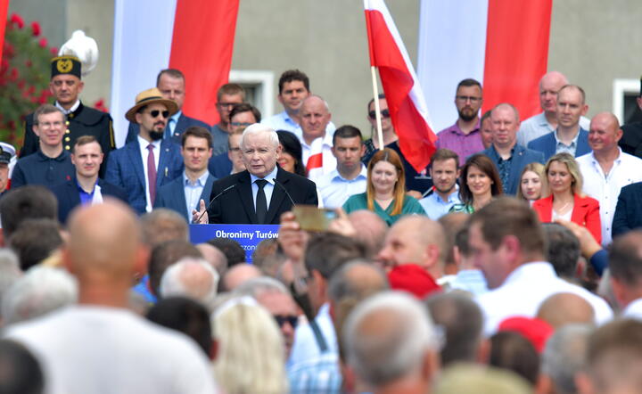 Szef PiS w Bogatyni / autor: PAP/Sebastian Borowski