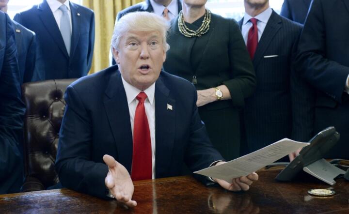 Prezydent Donald Trump, fot. PAPEPA/OLIVIER DOULIERY 