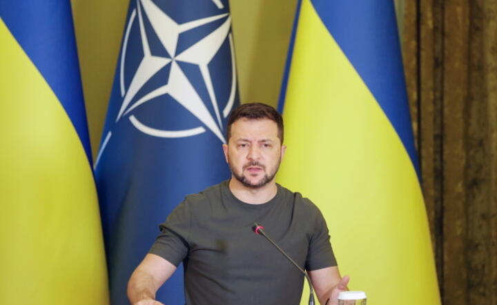 Prezydent Ukrainy Wołodymyr Zełenski podczas konferencji prasowej w Kijowie, 28 września 2023 r. / autor: PAP/EPA/SERGEY DOLZHENKO