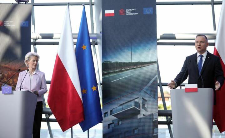 Ursula von der Leyen i Andrzej Duda  / autor: PAP/Leszek Szymański 