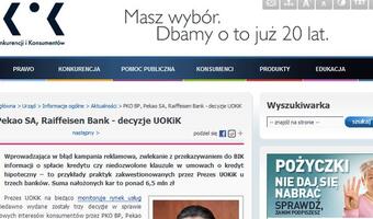 UOKiK: PKO BP, Pekao i Raiffeisen naruszały interesy konsumentów