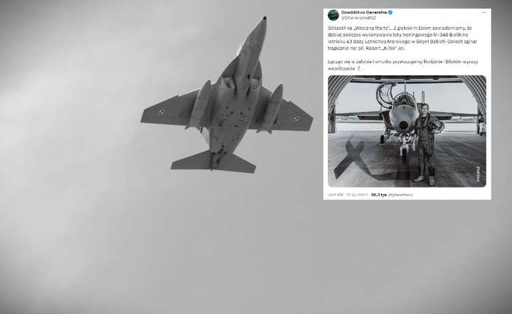 Do katastrofy samolotu M-346 Bielik doszło ok. godz. 13 podczas treningu / autor: Fratria / X @DGeneralneRSZ