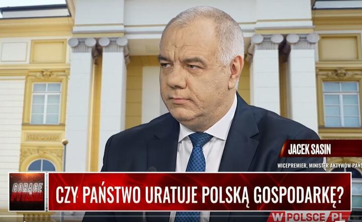 Gościem audycji telewzji w Poslce był Jacek Sasin  / autor: Fratria