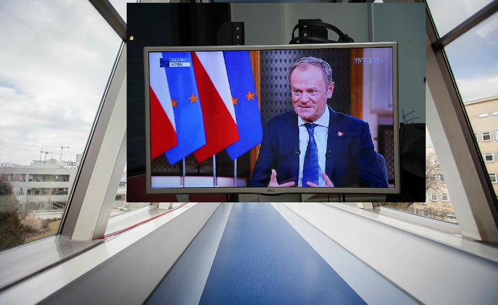 Premier Donald Tusk w TVP / autor: Fratria