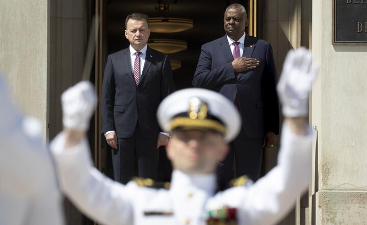 Lloyd Austin i Mariusz Błaszczak / autor: PAP/EPA