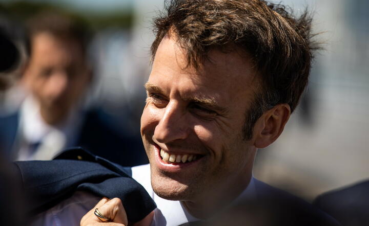 prezydent Francji Emmanuel Macron / autor: PAP/EPA/JOSE SENA GOULAO