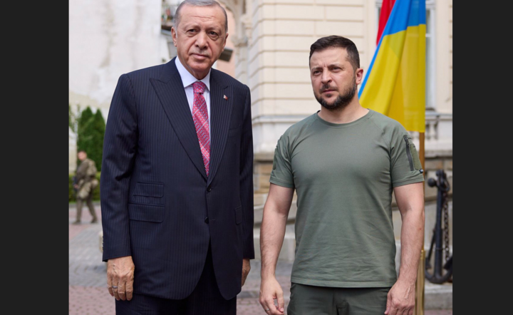 prezydenci Ukrainy Wołodymyr Zełenski i Turcji Recep Tayyip Erdogan we Lwowie 18 lipca 2022 r. / autor: fotoserwis PAP