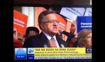 Poparcie dla euro, spotkania tylko dla urzędników, pogarda dla niepełnosprawnego, brak wiedzy o konstytucji, groźby pod adresem oponentów: 12 twarzy kampanii KOMOROWSKIEGO