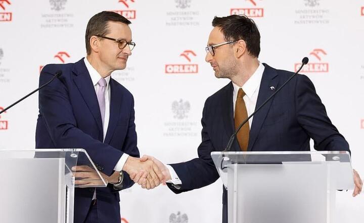 Premier Mateusz Morawiecki i prezes PKN Orlen Daniel Obajtek / autor: PKN Orlen