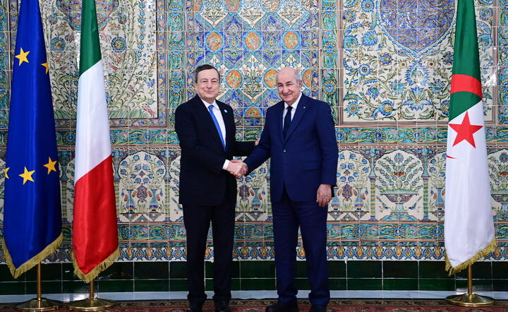 Mario Draghi i Abdelmadjid Tebboune / autor: PAP/EPA