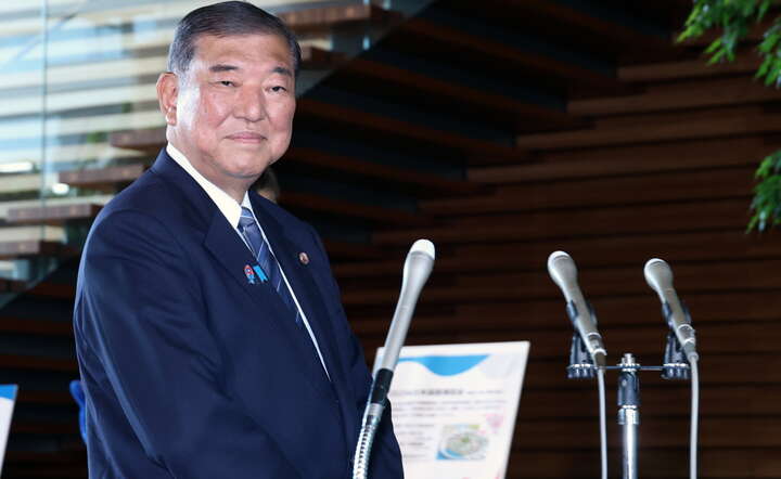 Shigeru Ishiba, premier Japonii jest zadowolony z osiągnięcia ugody celnej z USA / autor: PAP/EPA/JIJI PRESS