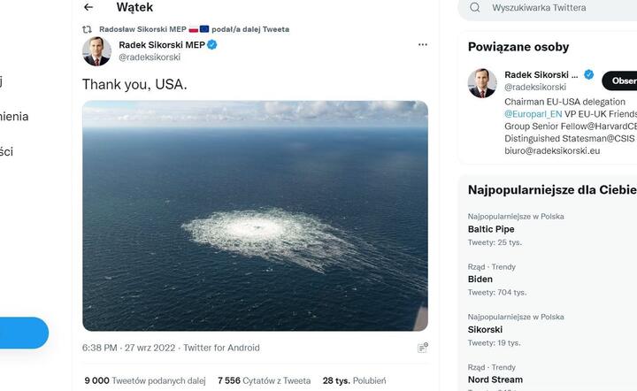 Tweet Sikorskiego wywołał burzę / autor: fot. Twitter