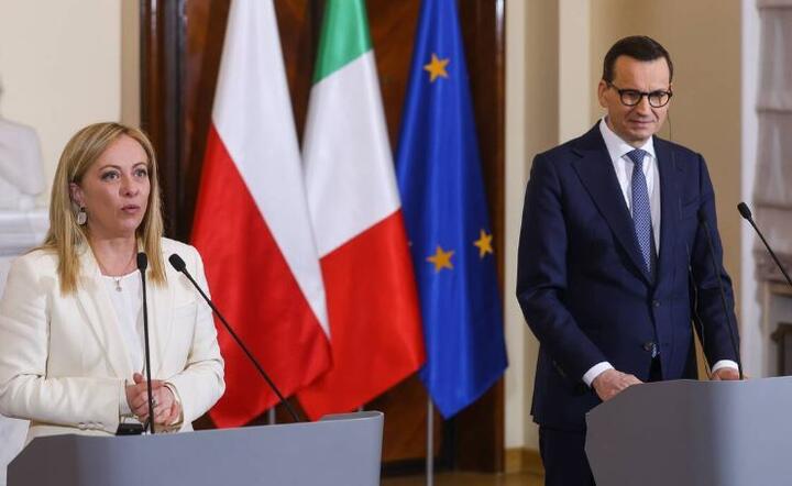 Giorgia Meloni i Mateusz Morawiecki  / autor: PAP/Rafał Guz