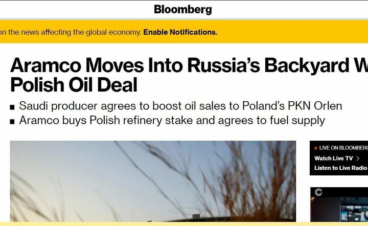Bloomberg o działaniach Orlenu i Lotosu / autor: fot. Bloomberg