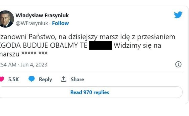 Wulgarne zaproszenie na marsz Tuska!