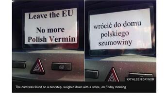 Po Brexicie: "Wrócić do domu polskiego szumowiny"