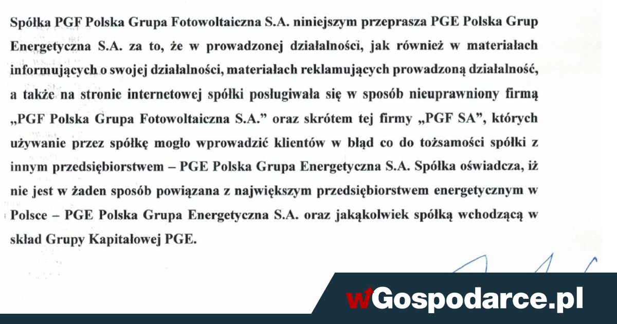 Oświadczenie European Defence Group Spółka Akcyjna