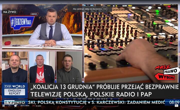 Czarny pasek na TVP Info / autor: fot. TVP Info