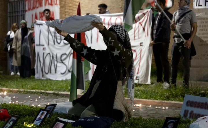 Demonstracja solidarności z Palestyńczykami, Rzym 20.11.2023 / autor: EPA/PAP