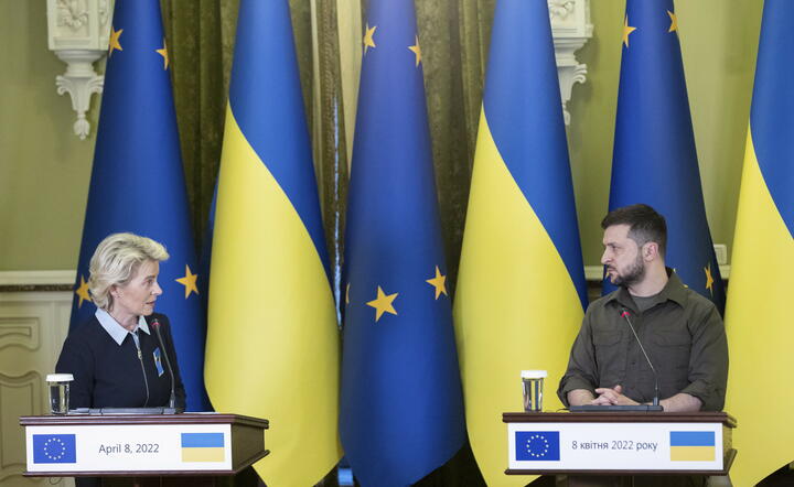 Ursula von der Leyen i Wołodymyr Zełensky w Kijowie / autor: PAP/EPA