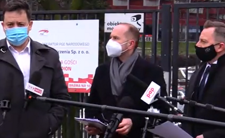 Konferencja prasowa Michała Szczerby i Dariusza Jońskiego  / autor:  screen Twitter Platforma NEWS