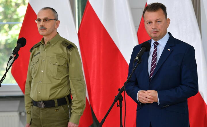 szef MON Mariusz Błaszczak i komendant główny Straży Granicznej gen. dyw. SG Tomasz Praga / autor: fotoserwis PAP