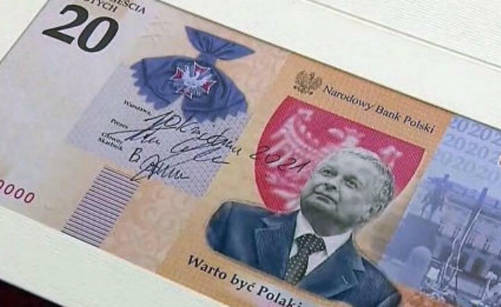 banknot o nominale 20 złotych z Lechem Kaczyńskim / autor: Sklep Numizmatyczny.Com/Fabebook