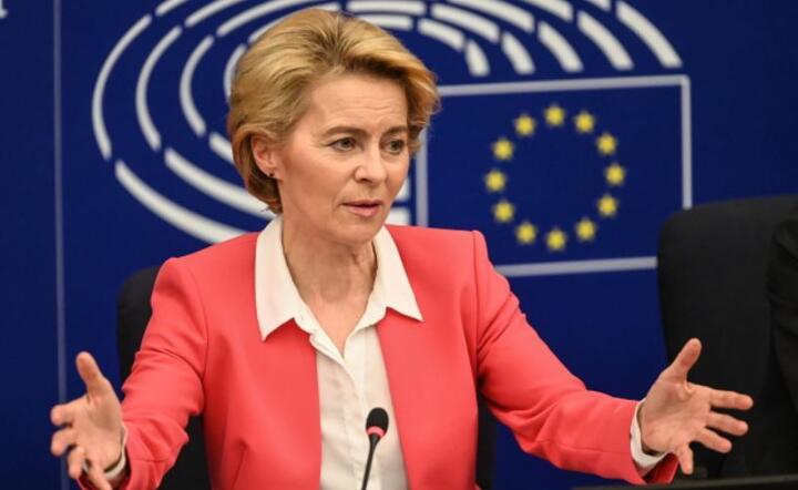 Ursula von der Leyen w Parlamencie Europejskim w Strasburgu  / autor: PAP/EPA/PATRICK SEEGER