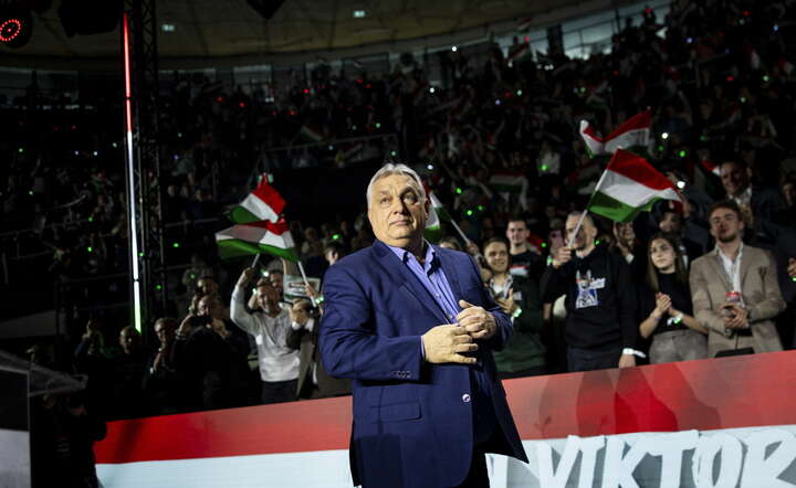 Premier Węgier Viktor Orban na wiecu wyborczym, 21 lutego 2026 / autor: PAP/EPA/ZOLTAN FISCHER