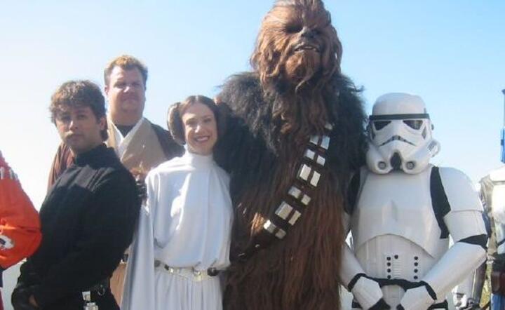 Photo by Bonnie Burton. [http://starwarsblog.wordpress.com/2007/08/28/chewie-hands-off-lightsaber-to-nasa/ Read more here] about Chewbacca and friends officially hand Luke's lightsaber over to NASA’s Space Center Houston duri