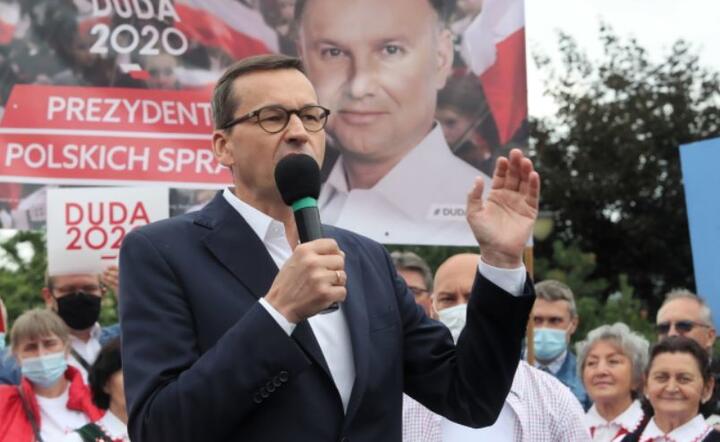 Premier RP Mateusz Morawiecki podczas spotkania z mieszkańcami w Piotrkowie Trybunalskim, 8 bm. / autor: PAP/Roman Zawistowski